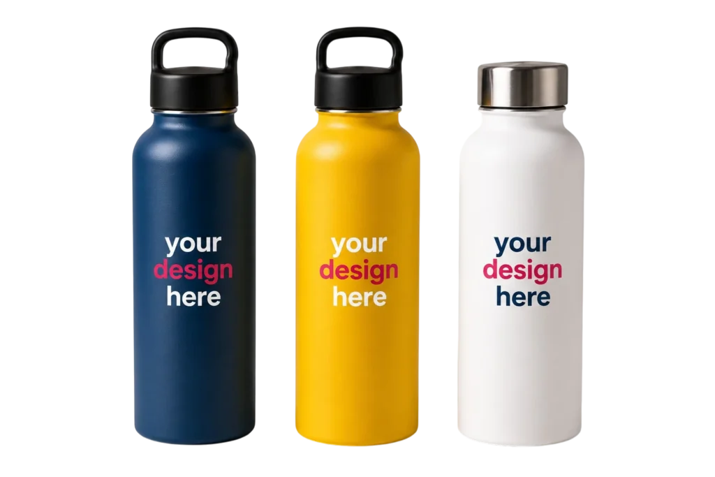 Premium custom stainless steel water bottles personalized with your company logo, business branding, or custom design. Ideal for corporate gifts, employee appreciation, schools, sports teams, fitness brands, trade shows, promotional events, and branded merchandise. Professionally customized by VG Prints 4 You in Coral Springs, Florida, with nationwide shipping.