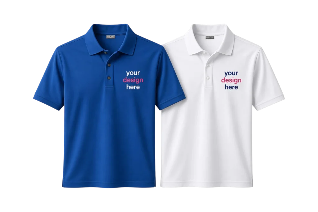 Premium custom embroidered polo shirts for businesses, company uniforms, employee apparel, corporate branding, and promotional clothing. Professional logo embroidery and custom workwear by VG Prints 4 You in Coral Springs, Florida, serving customers nationwide.