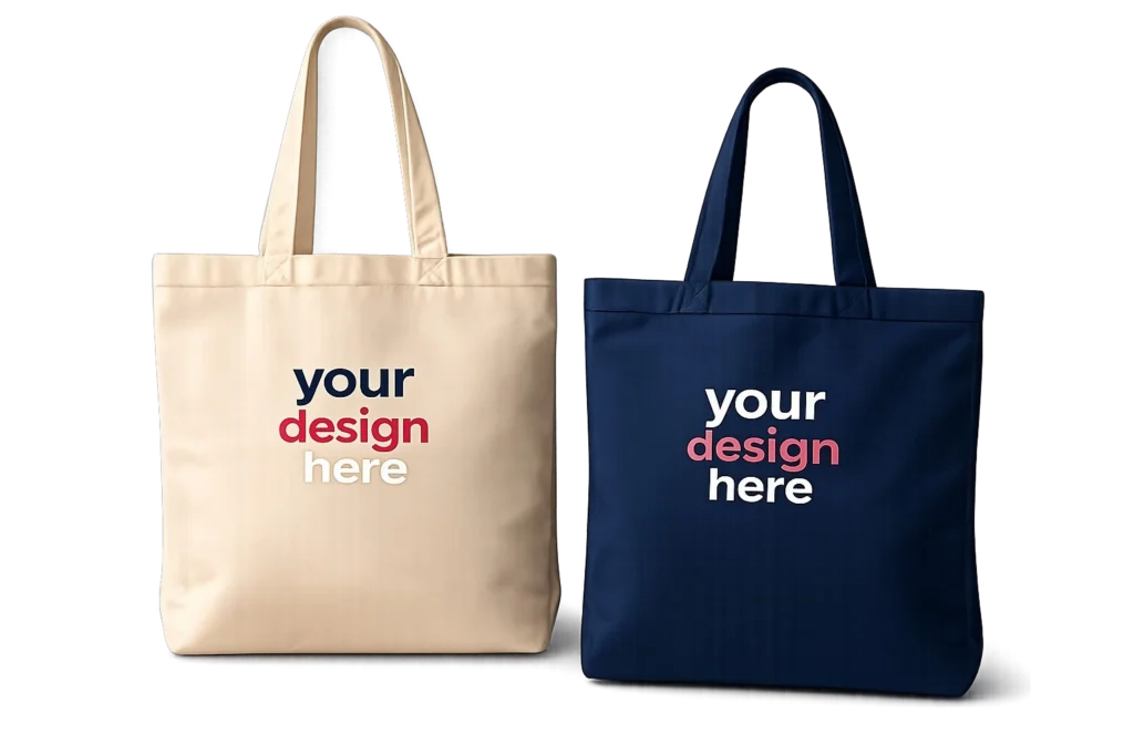 Premium custom printed canvas tote bags personalized with your business logo, brand design, or custom artwork. Ideal for promotional giveaways, retail, events, trade shows, schools, and corporate branding. Professionally printed by VG Prints 4 You in Coral Springs, Florida, with nationwide shipping.